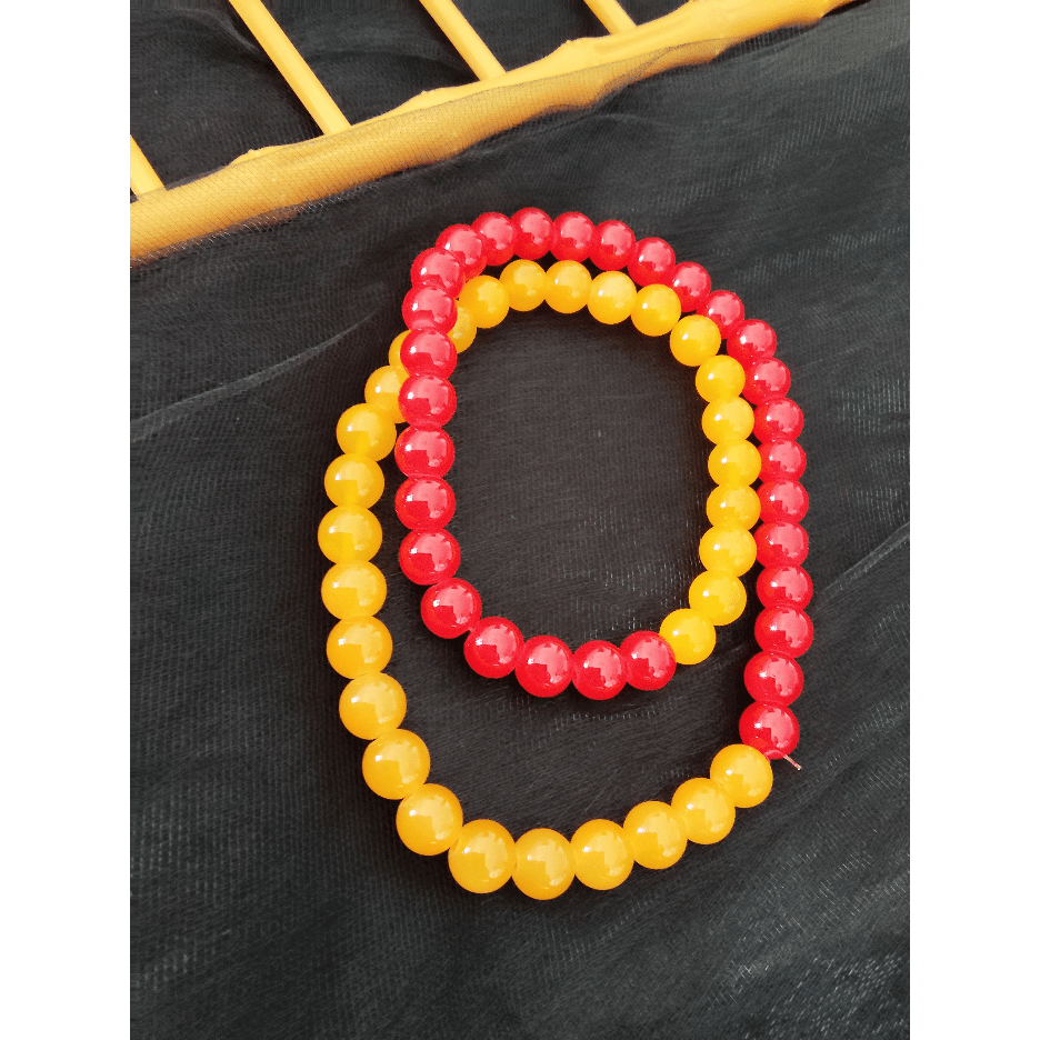 Blingbling Red & Yellow Agate Necklace, Festive Style
