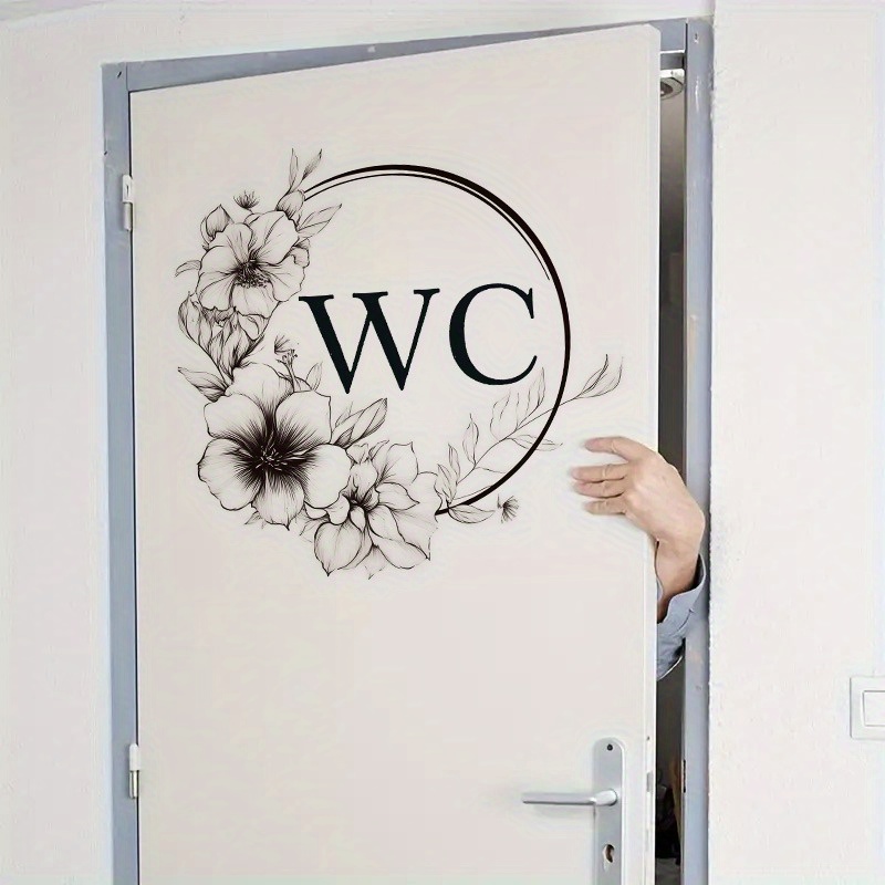 1pc creative and simple black and white flower stickers home art decoration stickers waterproof and tear off wallpaper stickers suitable for living room bedroom bathroom and entrance decoration