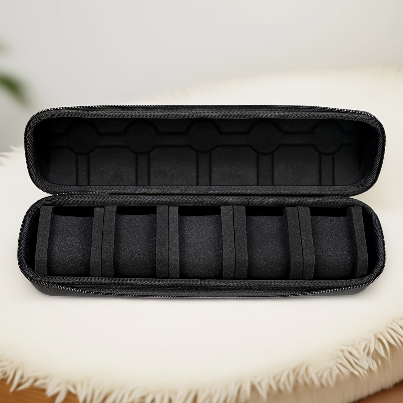 E-shop Eine tragbare Reise-Aufbewahrungsbox mit 5 Kartenfächern für Uhren, eine Uhren-Aufbewahrungsbox mit großem Fassungsvermögen aus Hartschale,