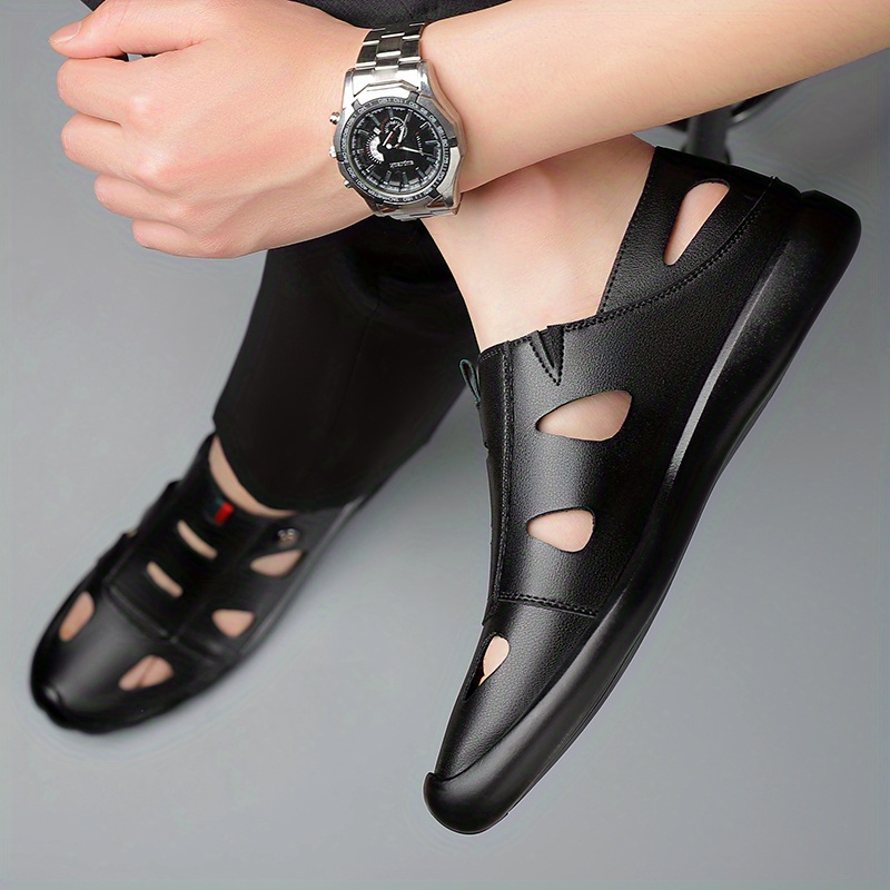 2025 Summer Men's Slip-On Casual Shoes - Breathable Perforated Design, Non-Slip Rubber Sole, Lightweight White Synthetic for Everyday & Leisure Wear, Summer Slipons | Modern Footwear | Ventilated Comfort