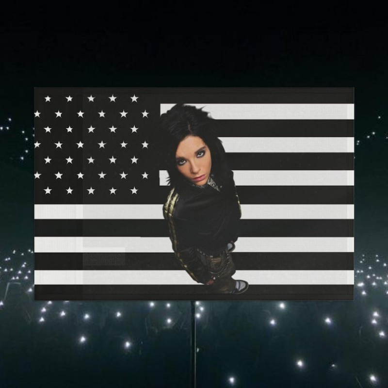 TEMU Plat 2D, 1 pièce Impression 2D 1 - Drapeau mural pour fan de Bill Kaltz et - Motif de drapeau américain avec étoiles, décoration de groupe de