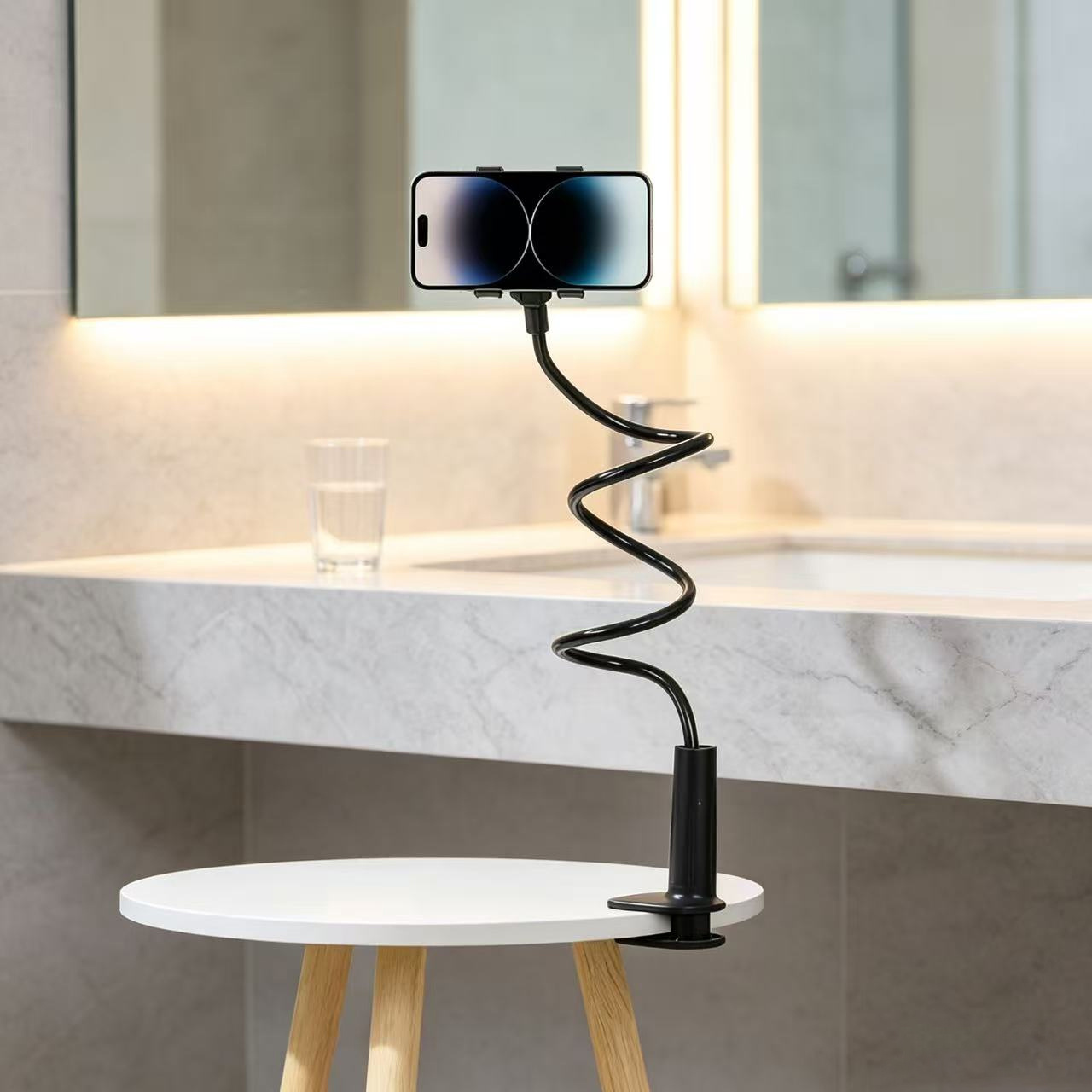 TEMU -degree Universal Flexible Hose Phone Stand, Lazy Tablet Stand, Stable And Anti-shake Adjustable Angle Clip-type Desktop Bedside Universal,