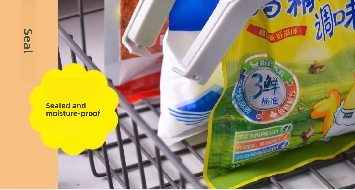 2pcs preservation sealing clips non contact tea outlet plastic snack clips grade sealing tool for snacks milk powder   and seasonings Product details 5