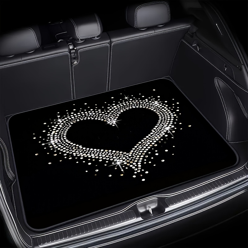 TEMU Heart-shaped Trunk Mat: For Romantic And Elegant Car Decor. For Elegant Car Decor. Fits Most Vehicle Models. A Stylish Interior Accessory For