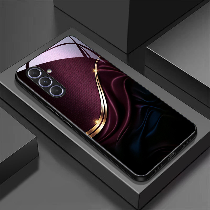 TEMU Phone Case: Suitable For Suitable For Galaxy A57/a56/a55/a37/a36/a35/a26/a25/a16/a07/a06/a05/a05s Tempered Glass Shell, Purple Golden, Suitable