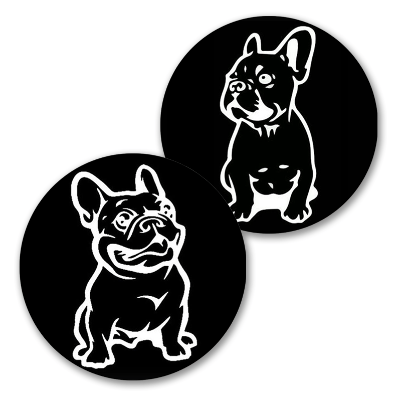 TEMU 2pcs French Bulldog Coasters Suitable For Car & Home Use, Non-slip Eva Cup Holders With Adorable Frenchie, Washable Pet-themed Drink Protectors,