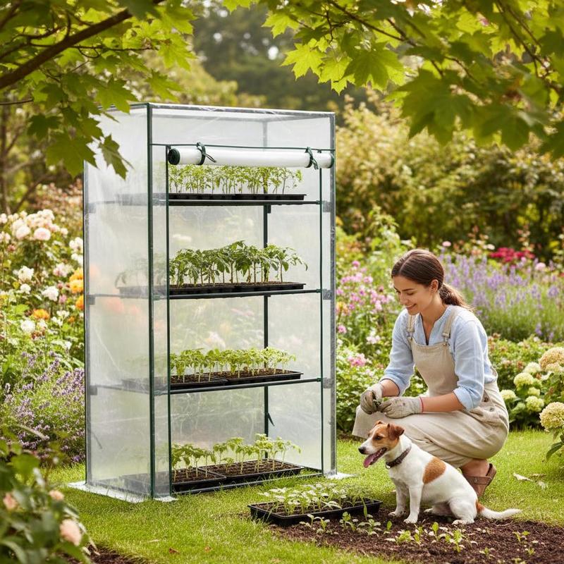 Greenhouse 100x50x150cm For Backyard Terrace Balcony, Roll-up Door Pvc Film Transparent