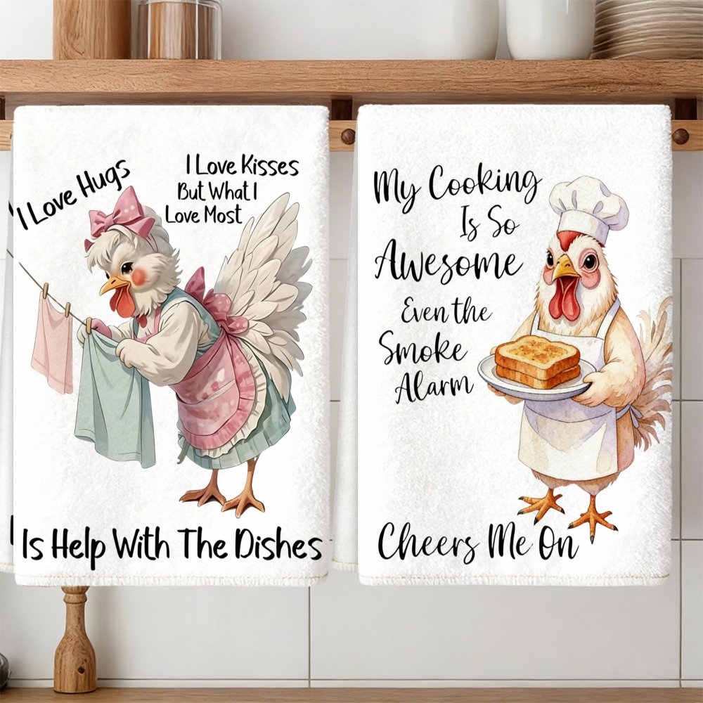 TEMU 2pcs Soft Absorbent Microfiber Dish Cloths For Cleaning, Decorative Housewarming/birthday Gifts For Mom, , Neighbors, Kitchen Dish Towels With