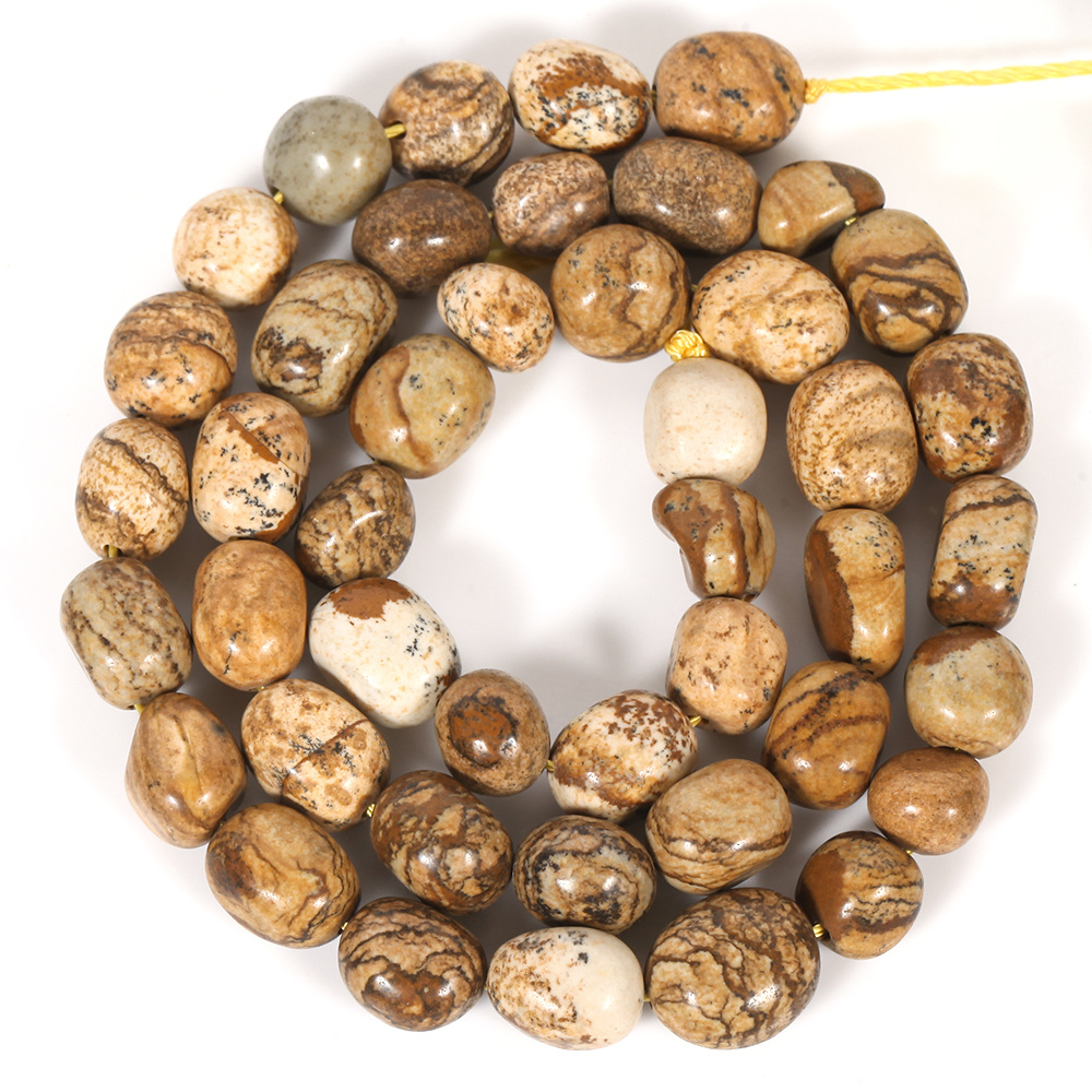 TEMU Asvrai Natural Picture Jasper Stone Beads - 8-10mm Irregular Shaped Beads Suitable For Jewelry Making, Crafting, Beads For Diy With Natural