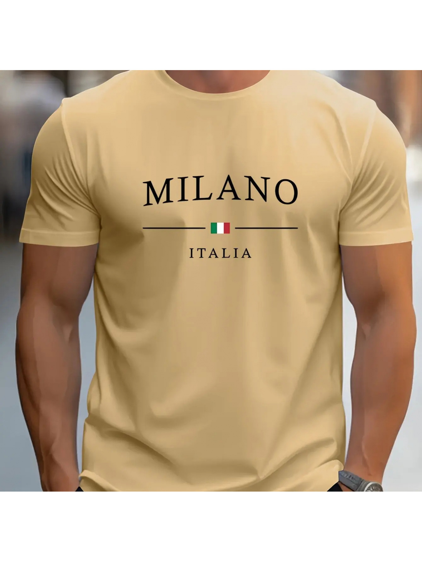 Мъжка лятна мода MILANO с принт на букви, свободна кройка, голям размер, удобна тениска с къс ръкав и кръгъл яка, ПЛЮС РАЗМЕР