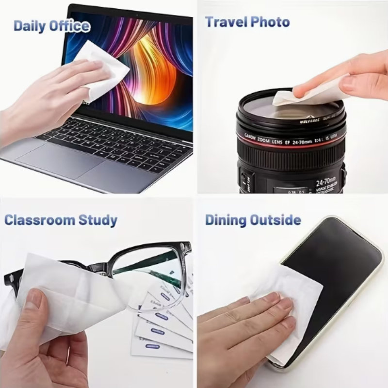 300pcs Disposable Pre-Moistened Lens Cleaning Wipes for Glasses, Cameras, and Electronic Devices