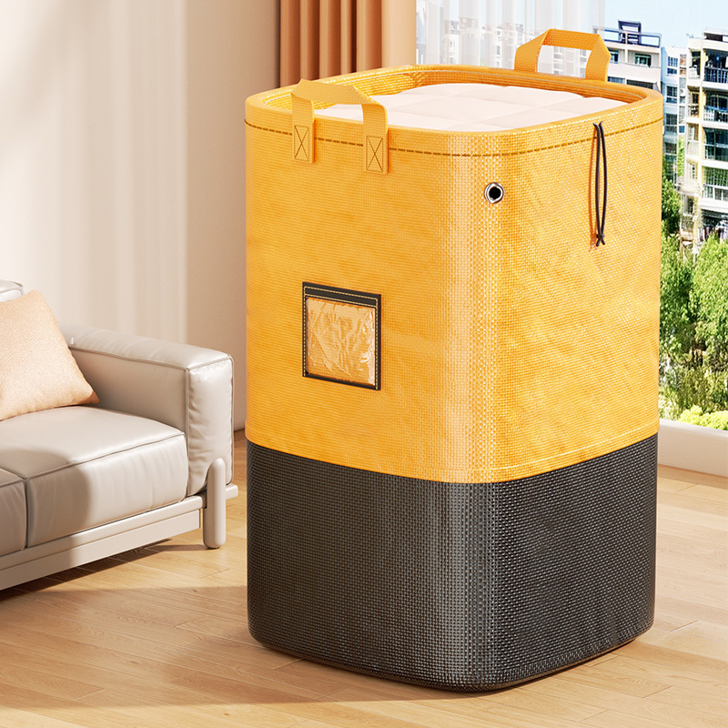 TEMU 2-pack Jumbo Capacity Thickened Moving Bags, Transparent Labels, Drawstring Closure, With Reinforced Handles - Heavy-duty Waterproof Storage