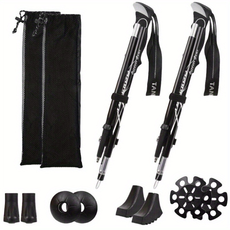 TEMU 1 Pair Hiking Walking Trekking Poles 2pack Telescopic For Hiking Camping Mountaining Outdoor Safety Equipment