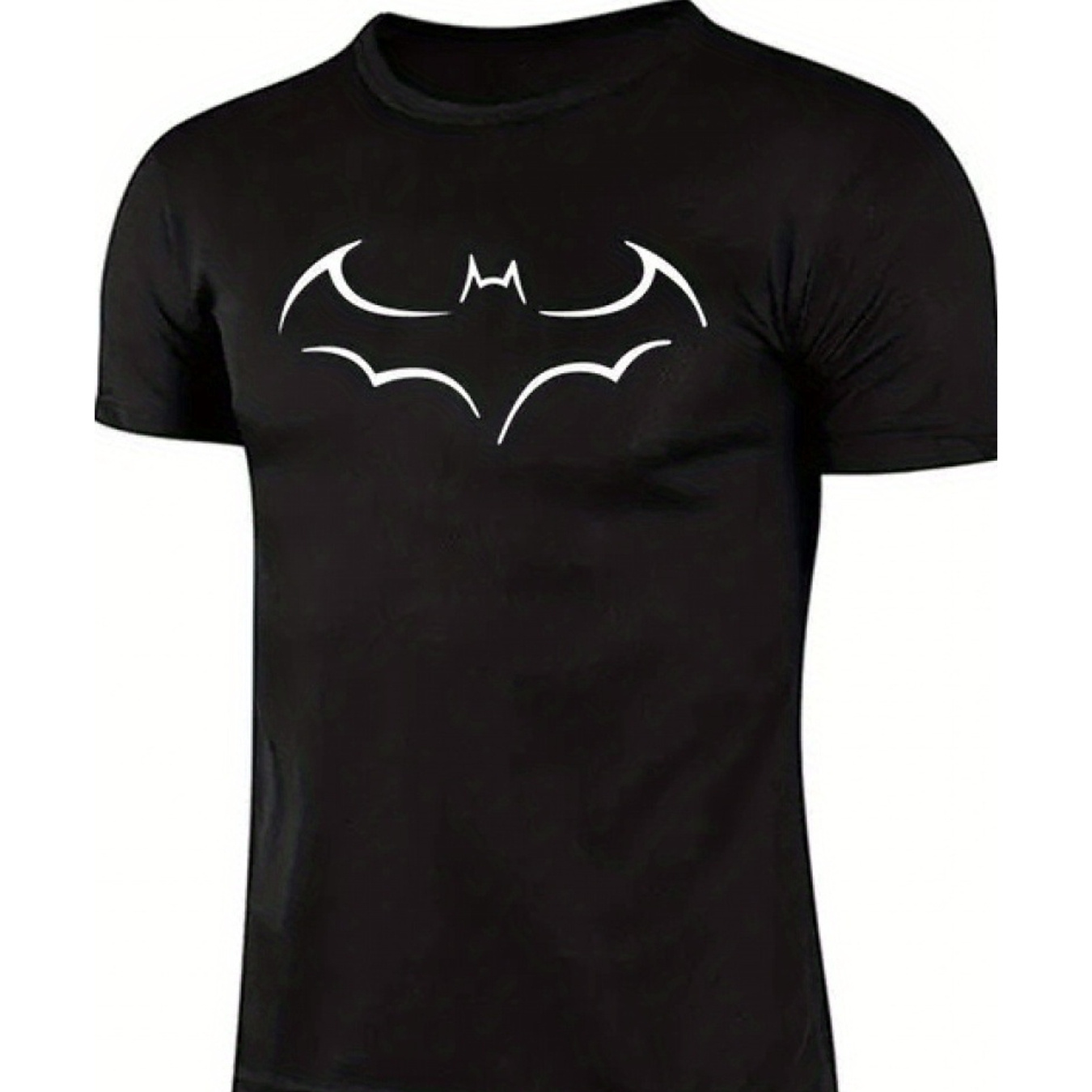 

2024 Oversize Bat Print Men Loose Tee Fashion Short Sleeve Summer T-shirt Male Casual