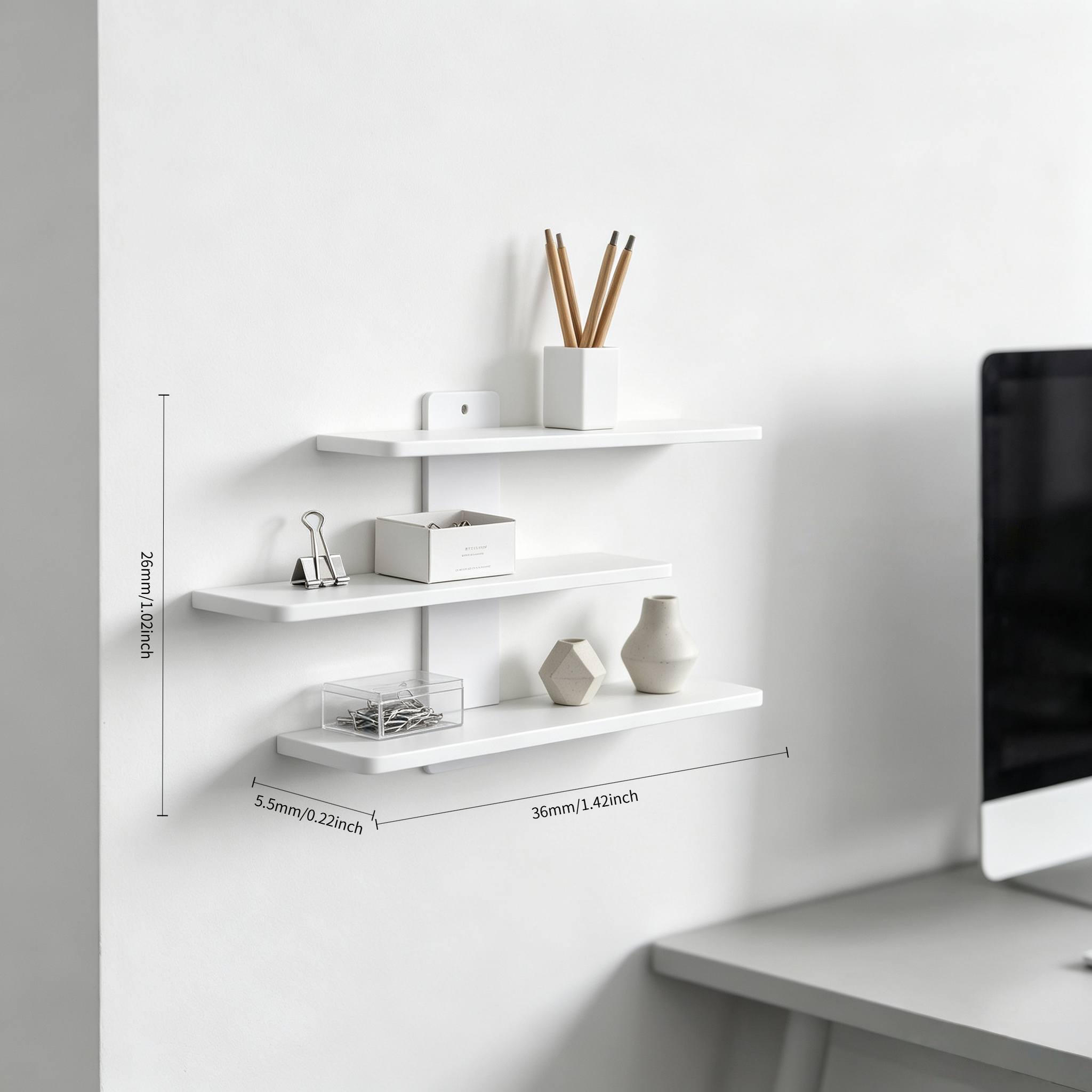 TEMU Three-tier Staggered Wall-mounted Shelf, Tiered Wall Display Rack, Figurine Storage Shelf, Kitchen Spice Wall Rack, Instagram-style Wall