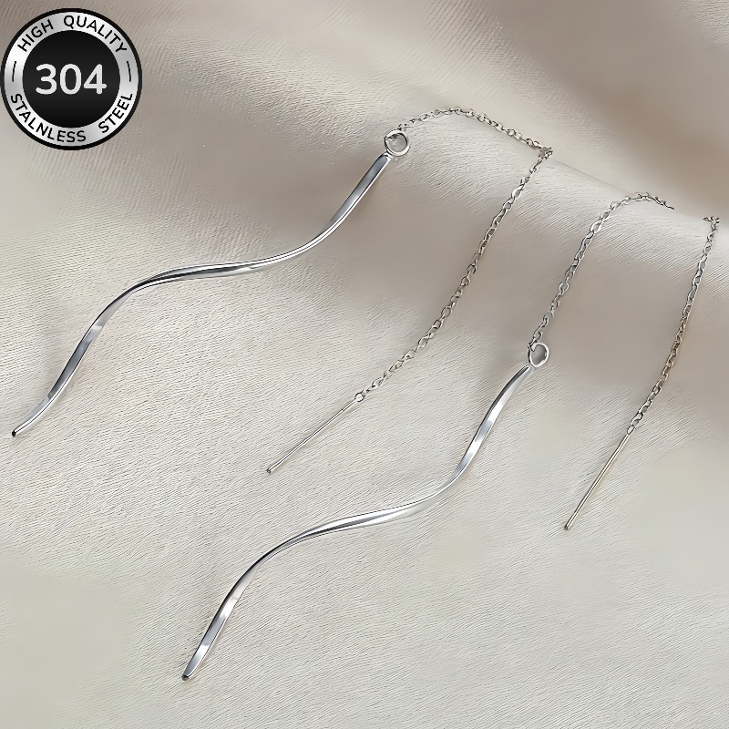 TEMU Elegantes y fáciles pendientes plateados con pasador diseñados para mujeres, perfectos para el uso diario, fiestas, banquetes, vacaciones y