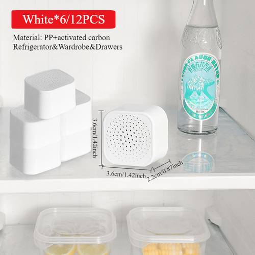 6pcs 12pcs pack activated carbon refrigerator deodorizer suitable for fridges wardrobes drawers odor eliminator box with absorption technology fresh keeping gel dry deodorizer for fridge cabinet drawer no maintenance