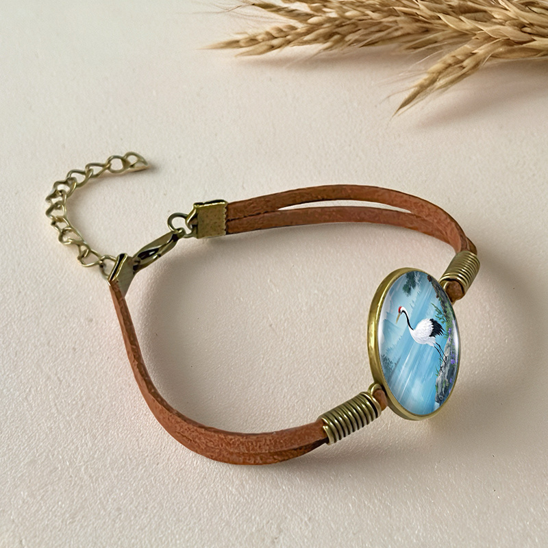 Men's Crane by The Lake Brown Bracelet