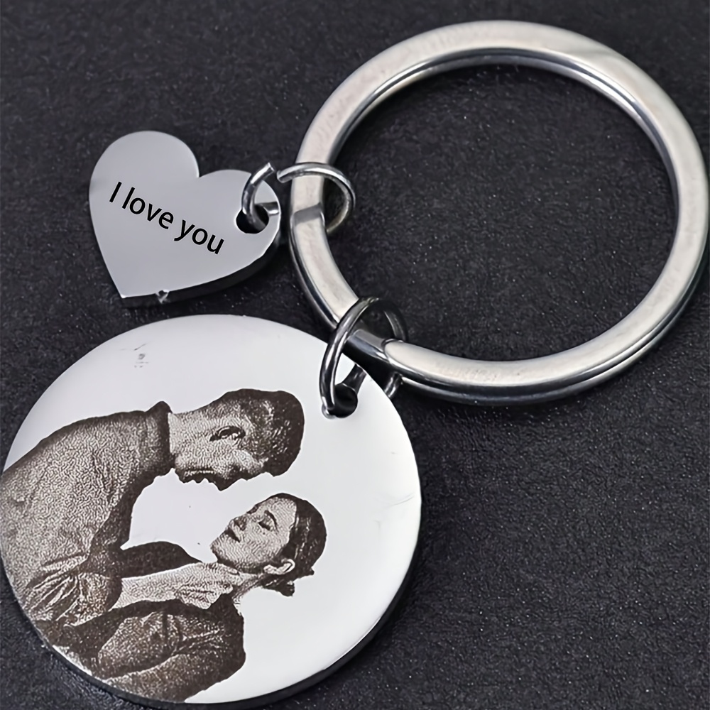 TEMU 1 Portachiavi Personalizzato con Pendente a Forma di Cuore, Personalizzato con Nomi. Portachiavi Personalizzati per Coppie e Famiglie, Regalo