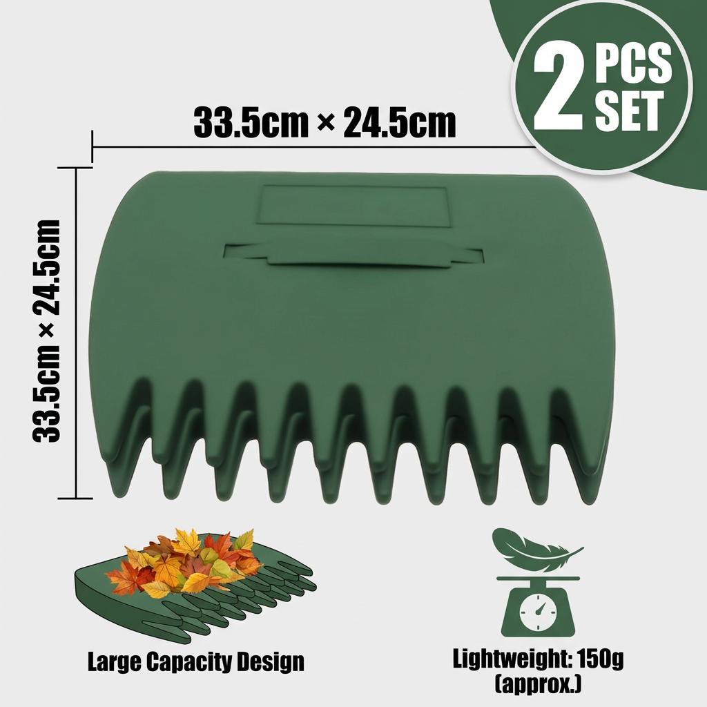 TEMU 2pcs Leaf Grabbers With Grip Hole Large Lawn Yard Garden Tool Durable Plastic Construction Collector Easy Leaf Collection Yard Cleaning Aid