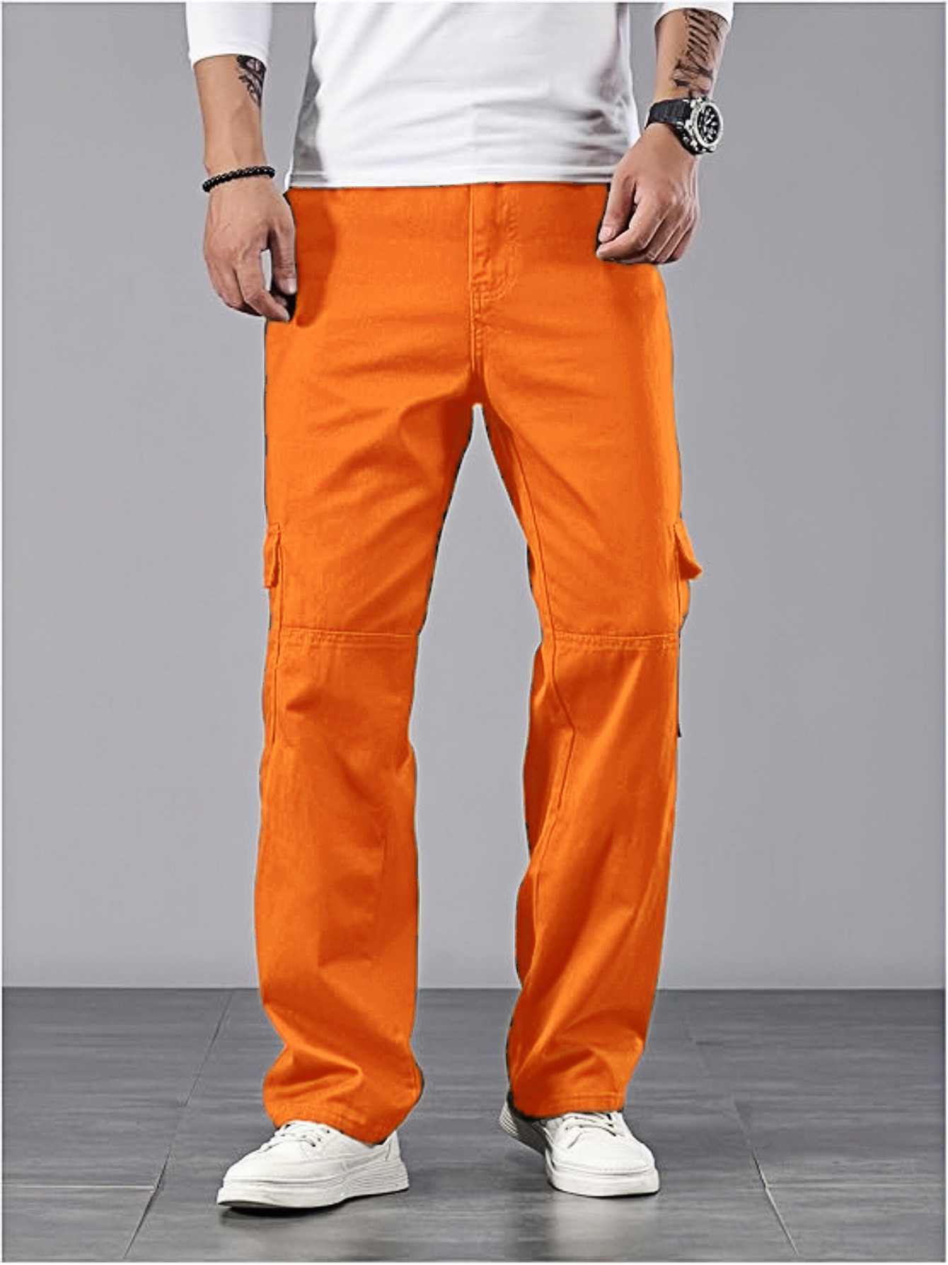 orange cargo pants mens sold on Temu Australia
