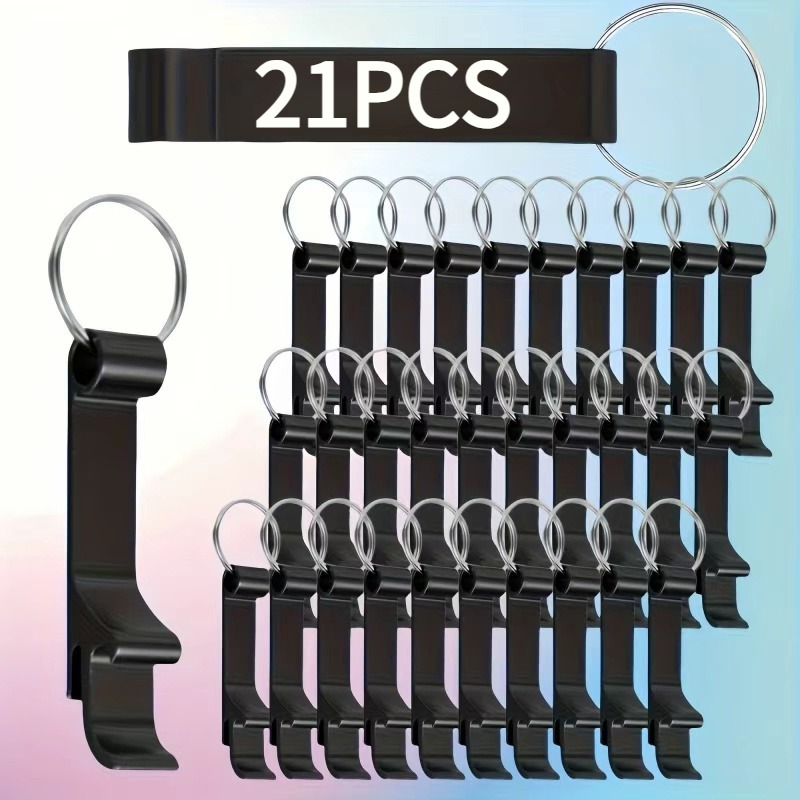 TEMU 20/21pcs Customizable Text - Brand Information - Bottle Opener Keychain With Number - Random Colors, Durable And Lightweight, Suitable For