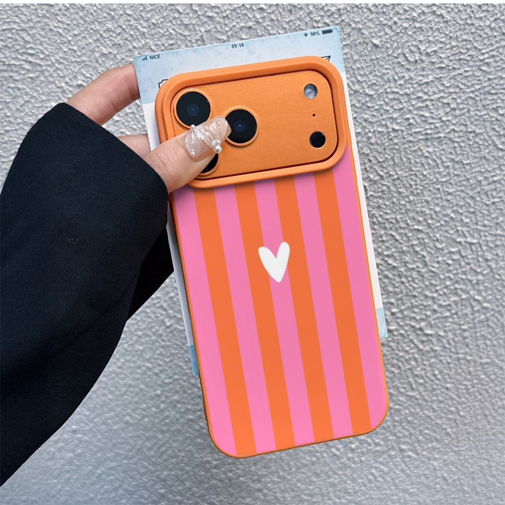 TEMU para Teléfono - 1 Anti-caídas Fácil Premium a Rayas de Material TPU . Compatible con iPhone