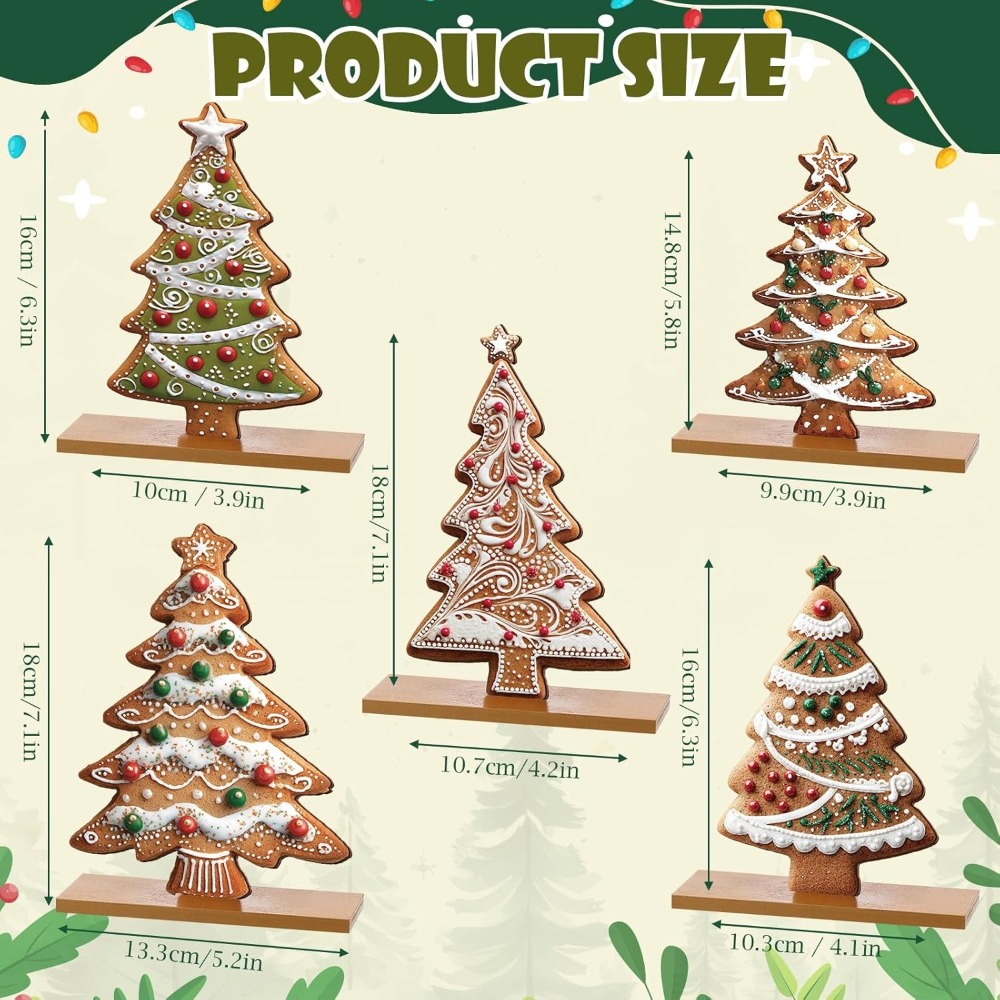 TEMU 5pcs Gingerbread Man Set, Christmas Table Decorations, Wooden Gingerbread Man Ornaments, Christmas Centerpieces, Signs And Plaques, Seasonal