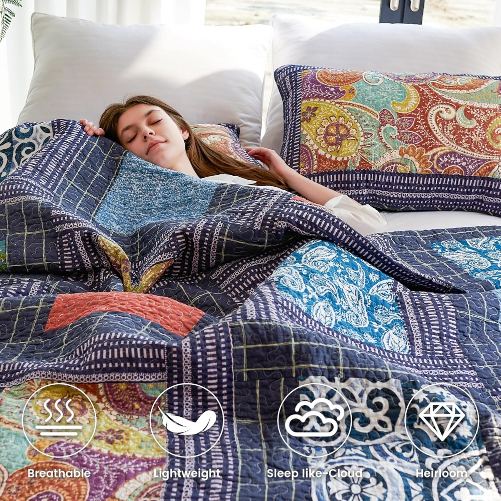 1/3pcs queen size lightweight quilted comforter - 100% polyester bedspread, machine washable, green and sage green (90 x 98 inches), double-sided lightweight and breathable bedding. suitable for bedrooms, guest rooms, and room decor Product details 4