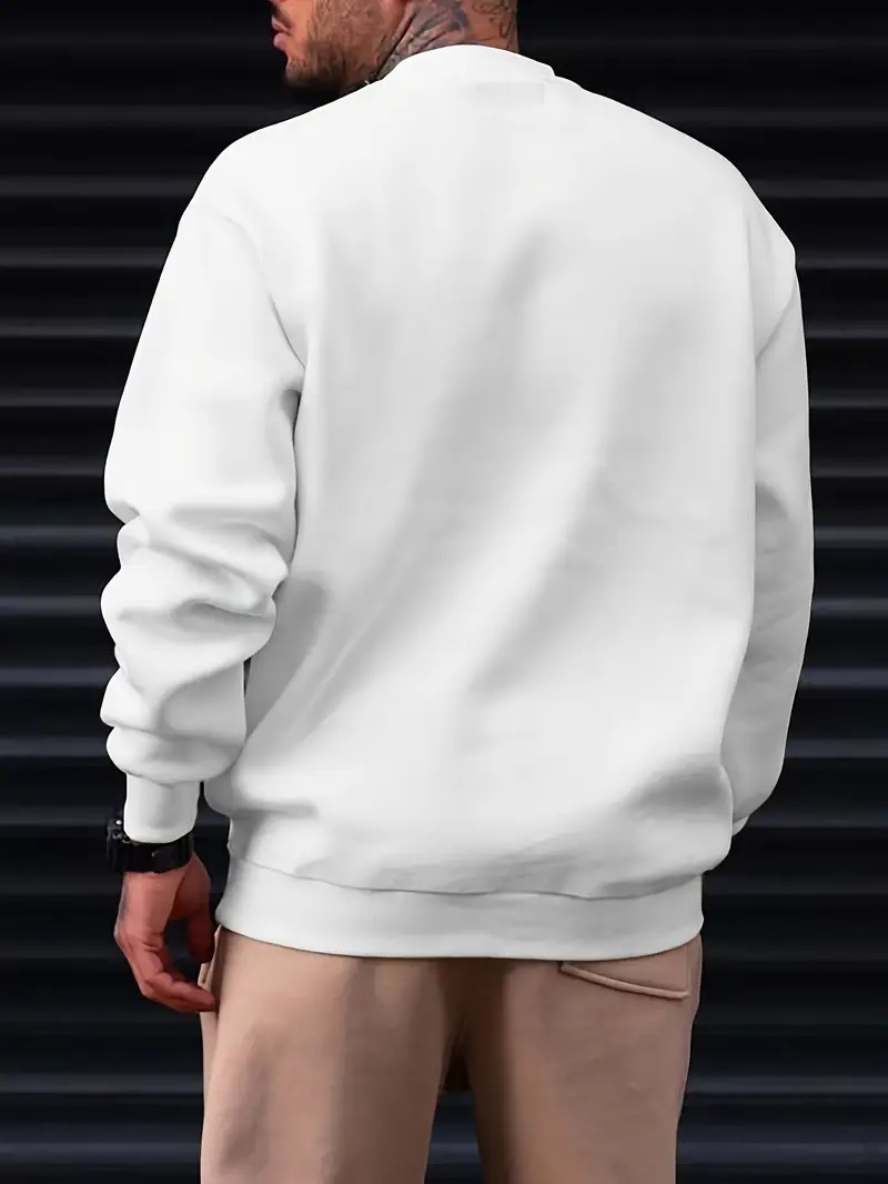 Heren Emporio Logo Print Oversized Witte Trui - Zware Casual Pullover, Lange Mouwen Ronde Hals, Grote Merkborstlettering, Wasmachinebestendig  voor Informele Kledij & Buitenactiviteiten (Iconisch Logo-Design), Herenkleding, Sweatshirt voor Heren, Heren Truien en Sweaters, Trui voor Heren, Heren Sweatshirts, Winterkleding voor Mannen, Heren Sweatshirts, Heren Sweatshirts Heren Sweatshirts voor Mannen, Truien voor Mannen, Heren Overhemden met Lange Mouwen, Herenkleding,