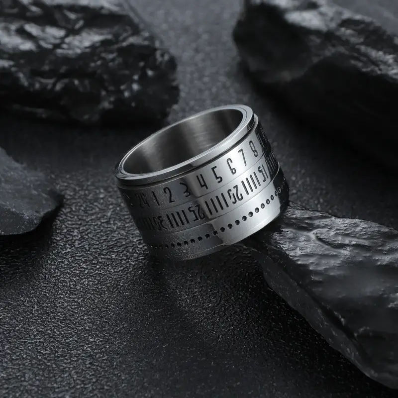2025 new style rotatable arabic stainless steel ring for trendy men Product details 0