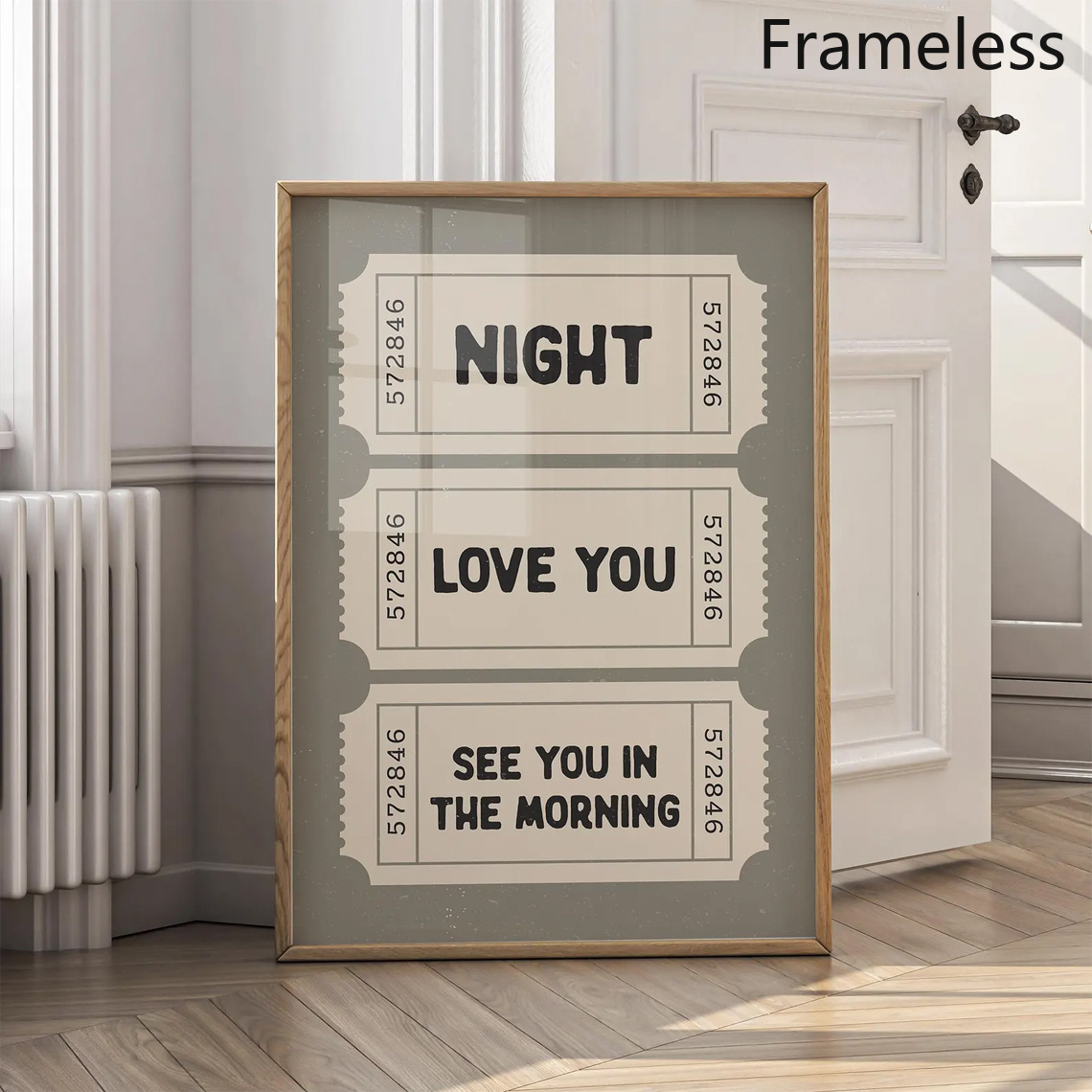 TEMU 2d Flat, 1pc 1pcs Vintage 'night Love You In The Morning' Poster - Vertical Retro Horizontal Suitable For Bedroom, Living Room, Kitchen, Office