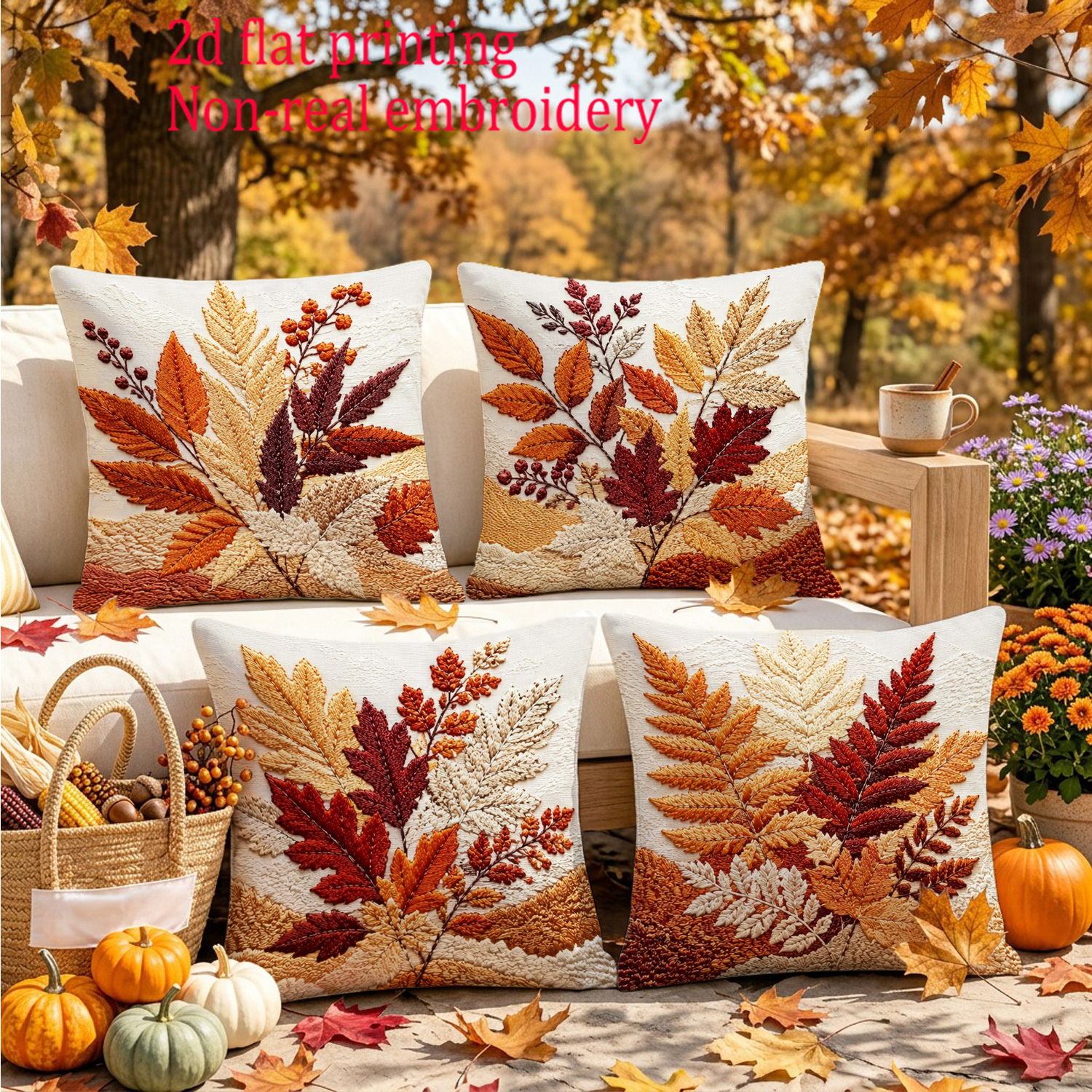TEMU Taies d'oreiller plates 2D - 2D 4 pièces Motif de , Housses de coussin sur le thème de , Plusieurs tailles disponibles, Impression uniquement