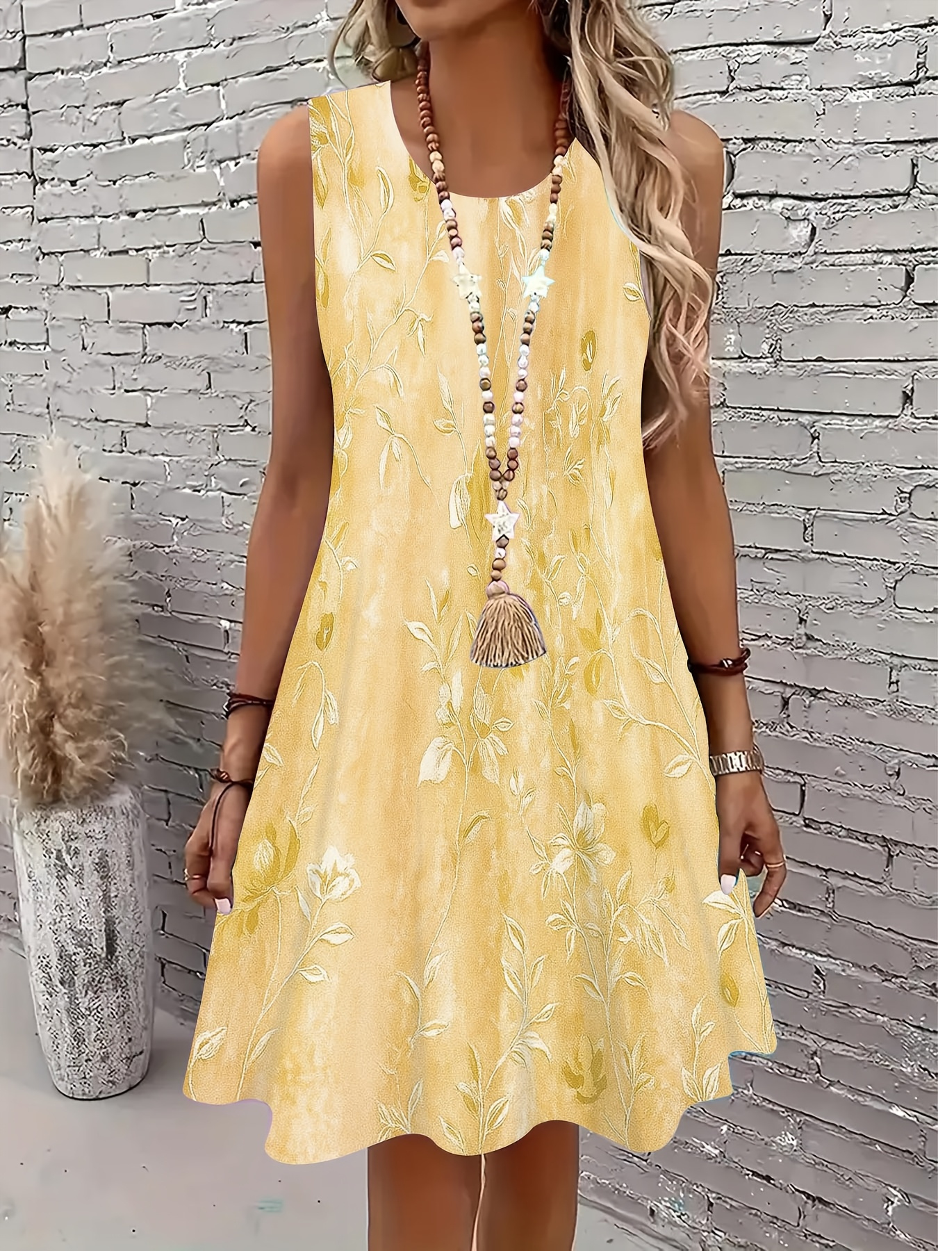 white christmas dresses Yellow White Striped Seersucker Cotton Dress for Women main image 1