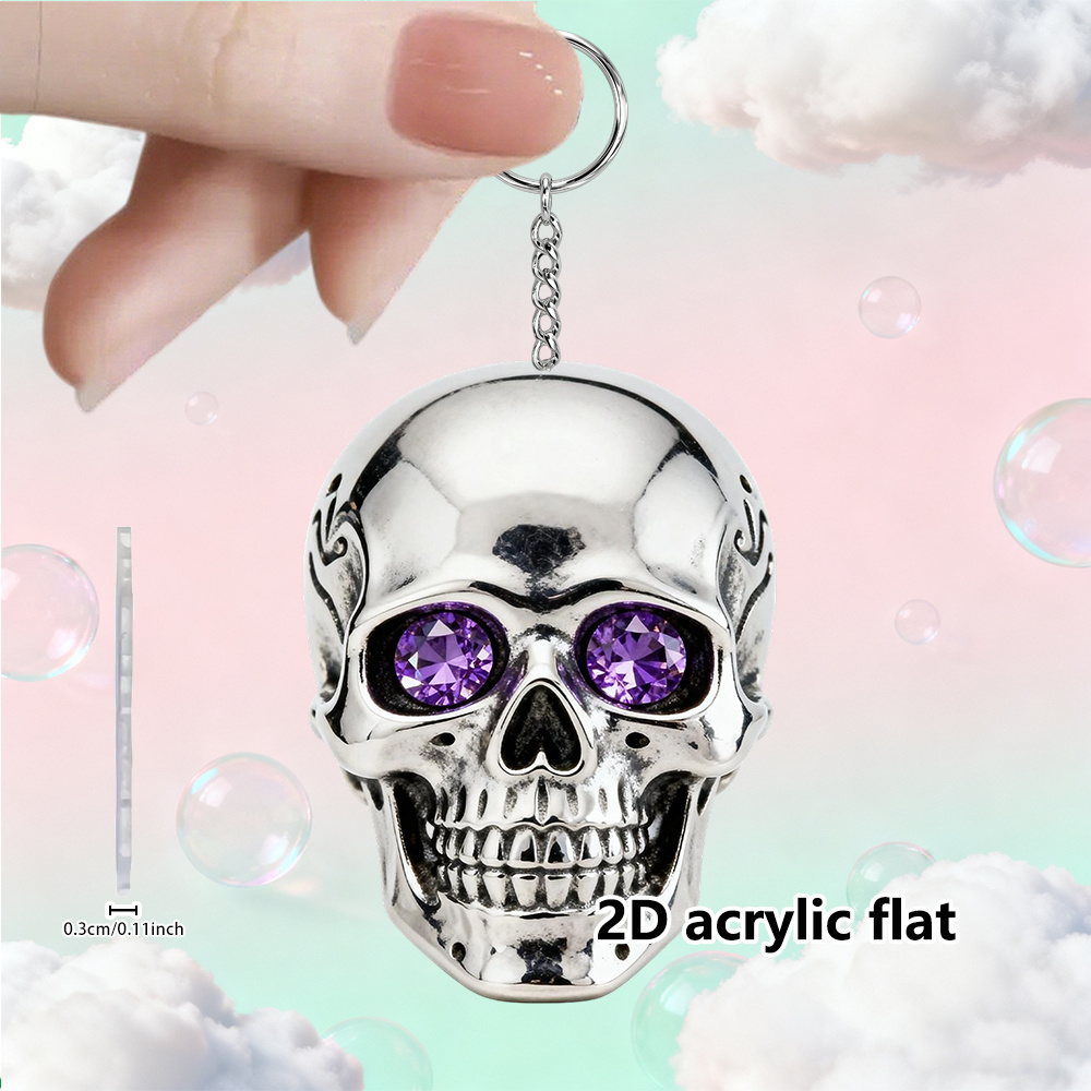 TEMU 2d Flat, 1pc 2d Flat Acrylic Keychain | Exquisite And Compact Fashion Accessory & Item | Perfect Creative Gift For Decorating Bags, Keychains,