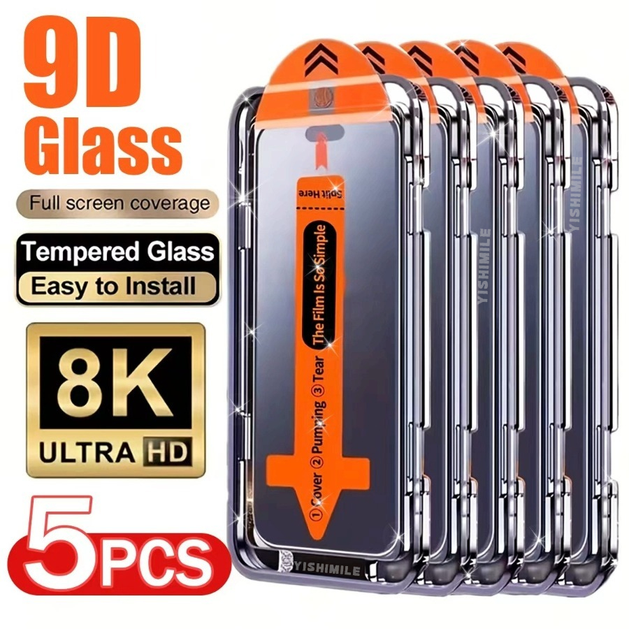 E-shop 5er-Pack staubfreie Panzerglas-Displayschutzfolie, passend für for Samsung Galaxy S22 5G/S22+ 5G/S23/S23+/S24/S25/S26/Plus/Ultra/S25 Edge/S25 FE