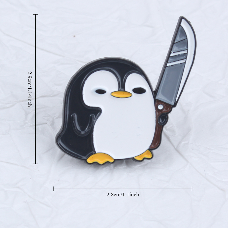 Cute Cartoon Black Penguin Lapel Pin - 'Not Today' Message Enamel Badge For Jackets & Bags