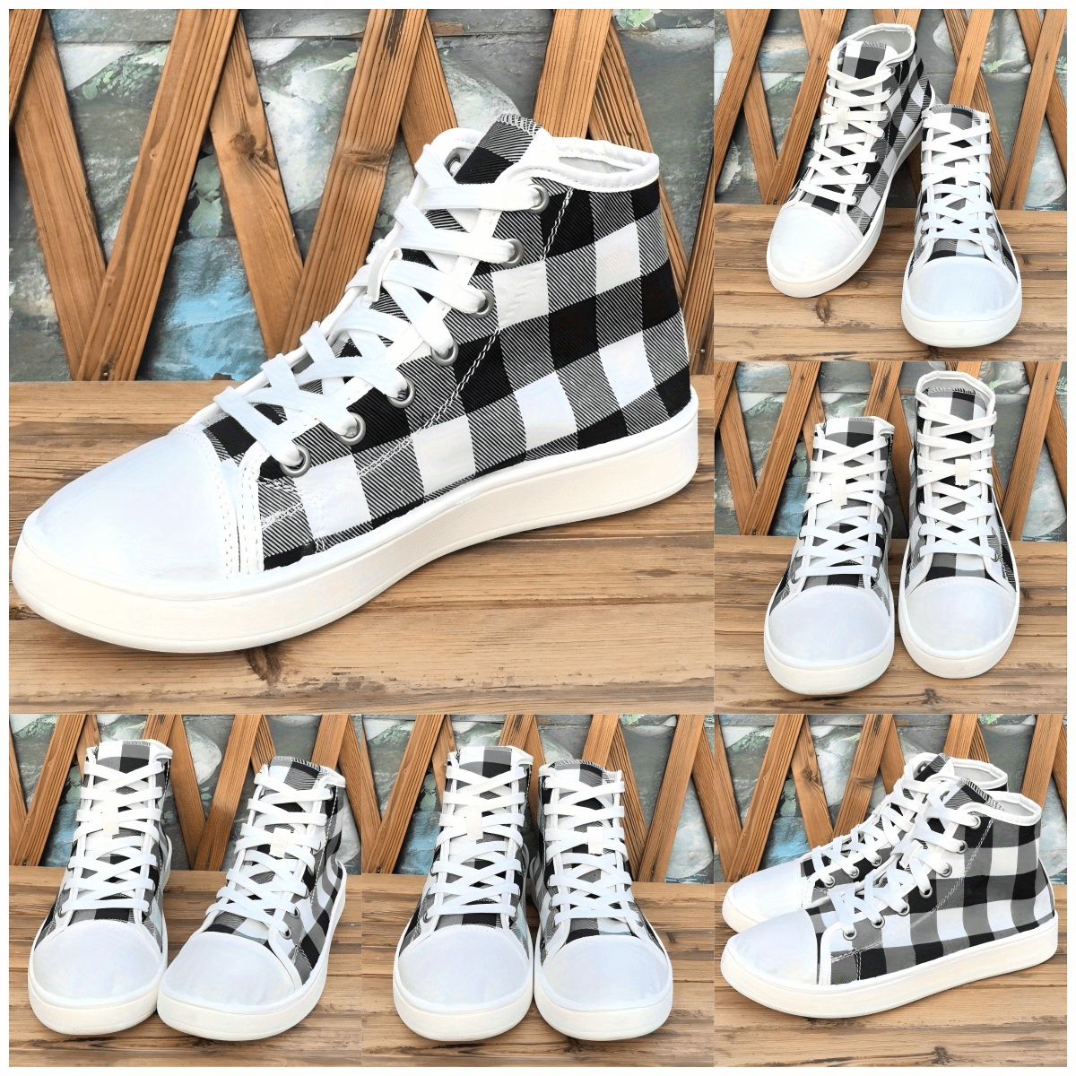 Sneakers, Women's High-Top Lace Skate Shoes with 2D Print - Premium Series, Fashionable and Design. Simple yet Elegant Style That Is Lightweight, Comfortable, Breathable, Moisture-wicking; Essential for Students During Back-to-school Season or