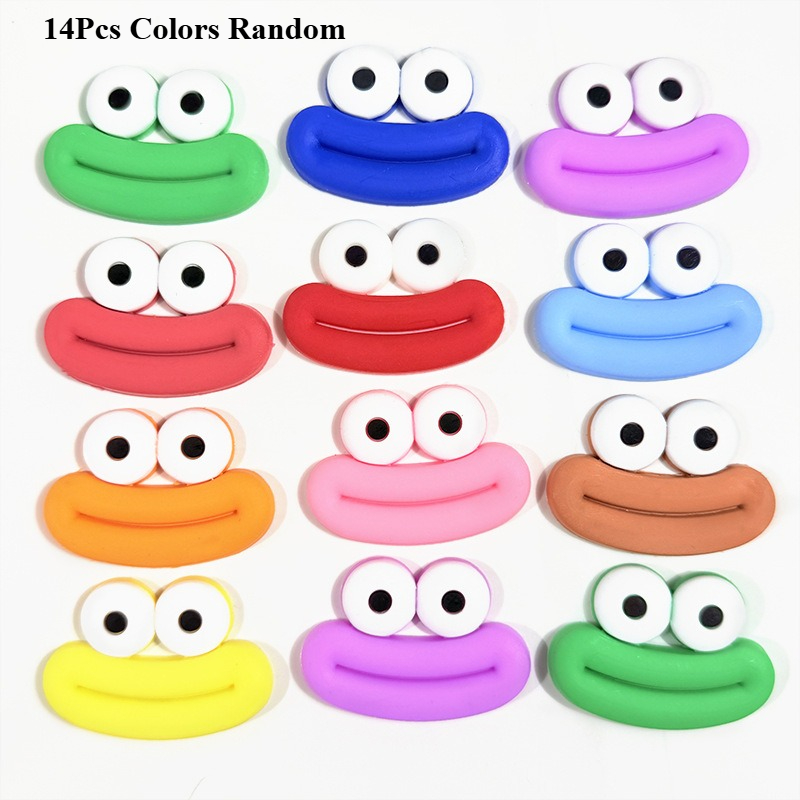 TEMU Lot de 1 - 14 pièces, Patch décoratif de grande taille, Réutilisable, Bouche de et grands yeux, Patch 3D , Bijou coloré aux couleurs de la