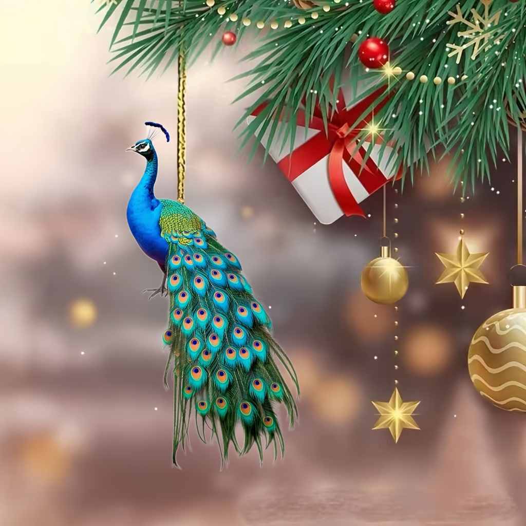 

[home Decoration] Vibrant Keychain - 2d Acrylic, Car Accessory & Home Decor, Cute Hanging Ornament With Golden String, Holiday Decoration||decorative Beads