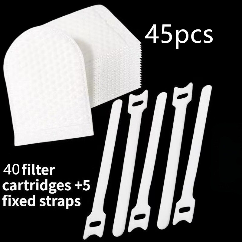 TEMU Lot de 45 pièces (40 cartouches filtrantes + 5 sangles) Cartouches filtrantes pour robinet en tissu non tissé haute , Cartouches filtrantes pour