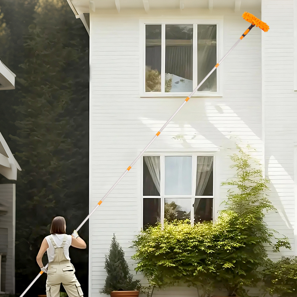 TEMU 10-section Telescopic Window Cleaner, 4. Ultra Long 2-in-1 Cleaning Tool, Dual Use For Wiping & , Ideal For Windows, Walls, Car Interior &