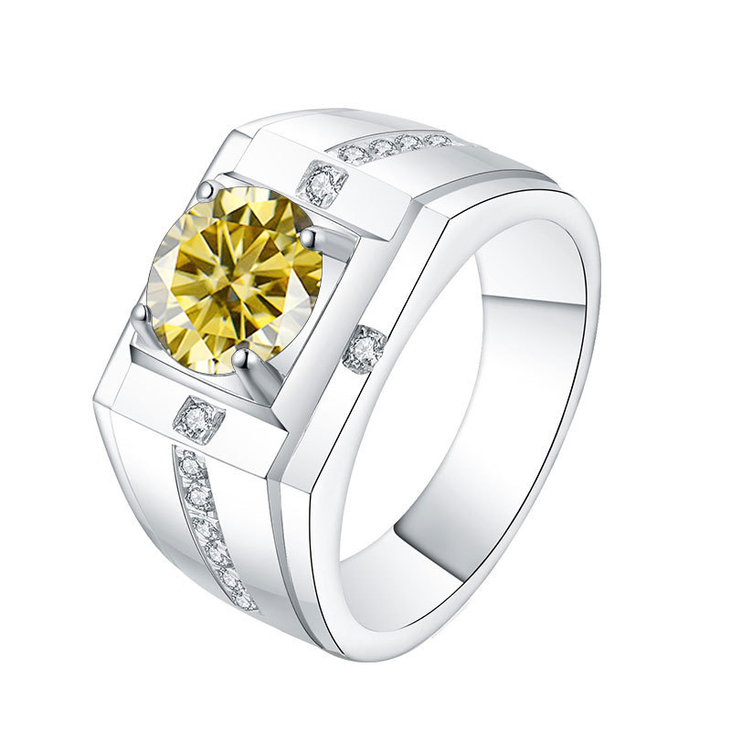 Image of Halloween Gifts, Christmas Gifts, Fashionable 925 Silvery + Moissanite Men's And Women's Rings, Trendy Couple Jewelry Accessories, Suitable As Commemorative Gifts As Well As Birthday Gifts For .