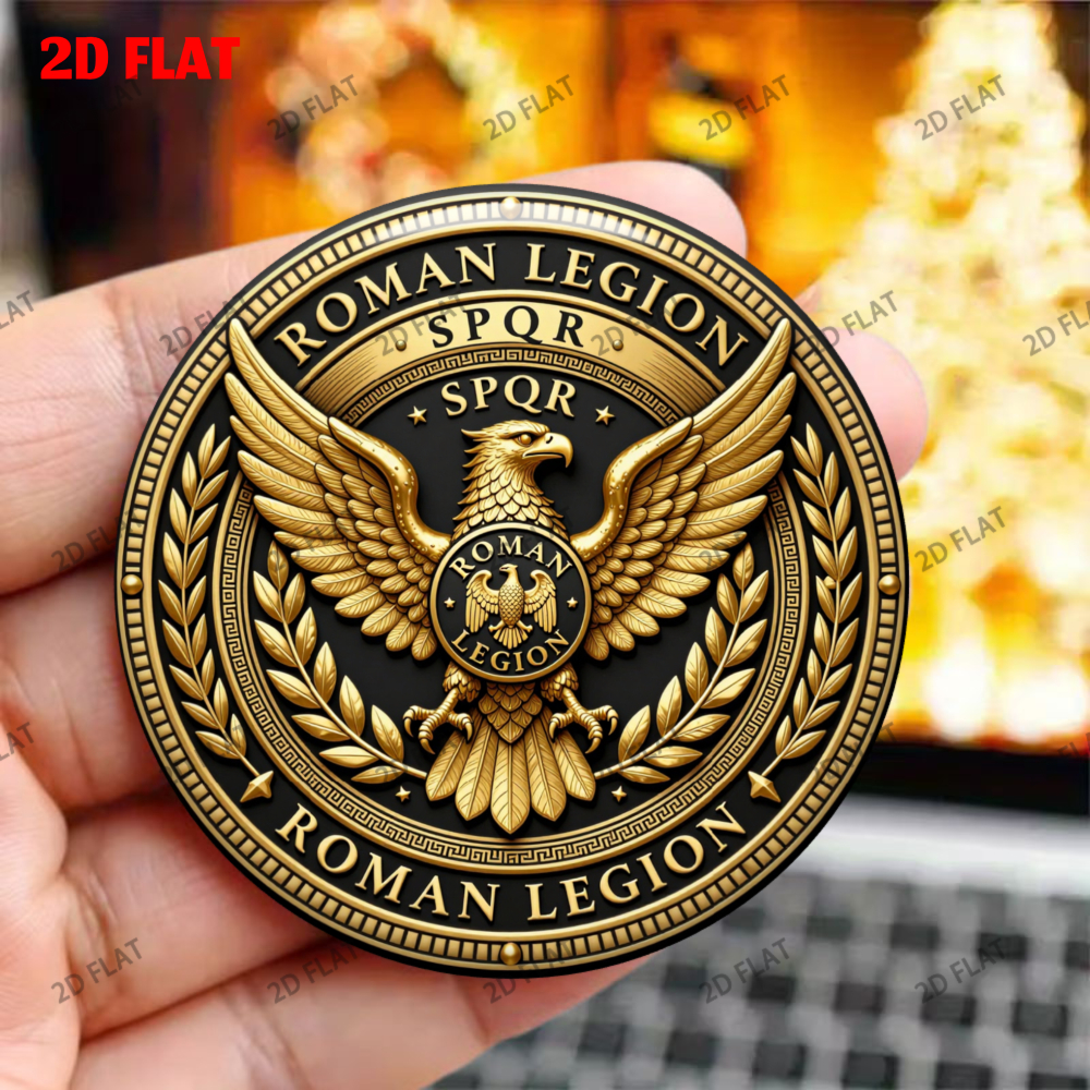 TEMU 1pc- Eagle Emblem- 2d Round Metal Durable Magnet, High-quality Printing, Suitable For Decorating Refrigerators, Writing Boards, Cabinets, And