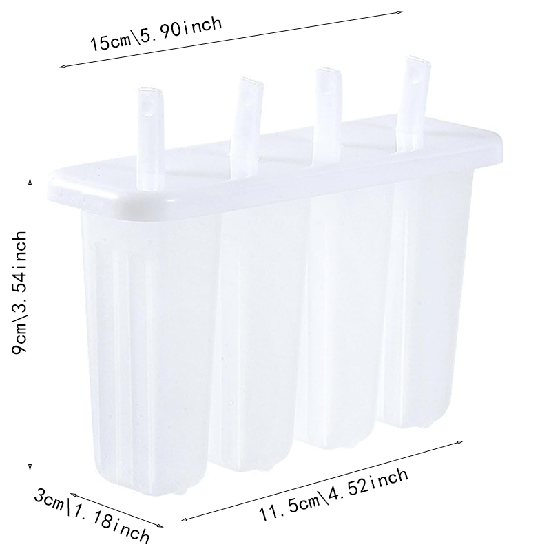 Image of Molds With Lids Plastic Homemade Ice Pop Maker Tray Diy Treat Kit For Summer Snack Ice Cream Maker 4-