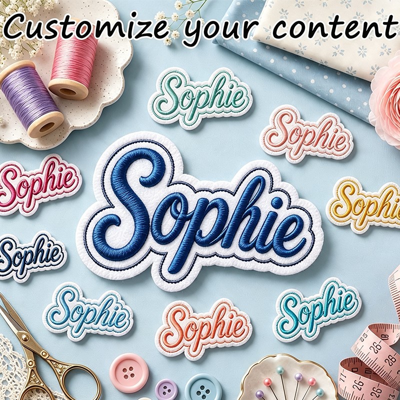TEMU Targhette con ricamate personalizzate, distintivi con lettere termoadesive e da cucire, personalizzazione nomi, iniziali e abbreviazioni, toppe