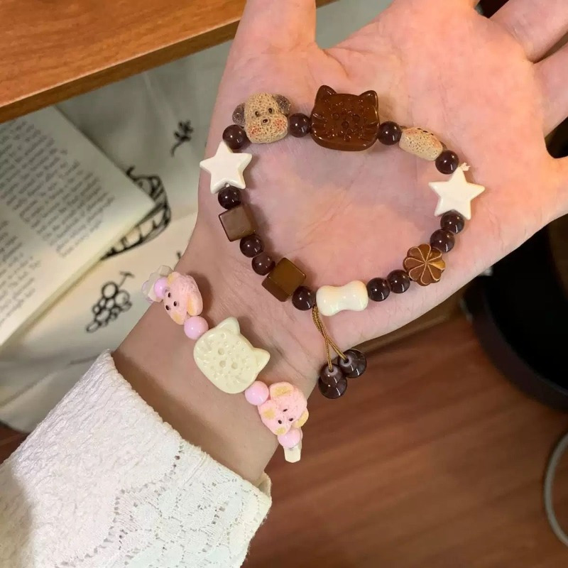 TEMU 2pcs Cute Star Couple, Best Friend, Adjustable Design, Student Niche Design Hand Jewelry, Niche Design, Student Daily All-match