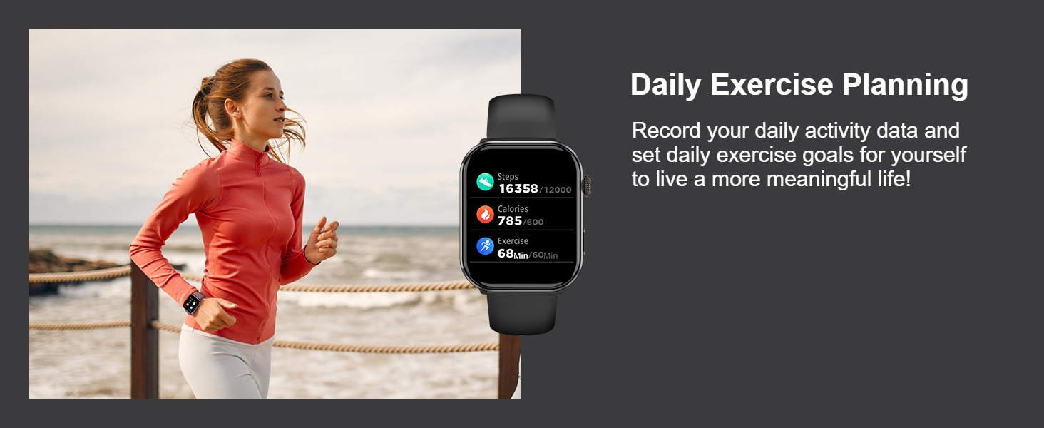 Montre Connectée Unisexe avec Assistant Vocal, Écran AMOLED 1,96 Pouces pour Fitness et Sports Extérieurs. Appels Sans Fil, Podomètre, Lampe LED, 100+ Modes d'Exercice, Batterie Haute Capacité 800mAh, Alertes Multiples Autofonctionnelles, Autonomie de 30 Jours, 2 Bracelets Inclus