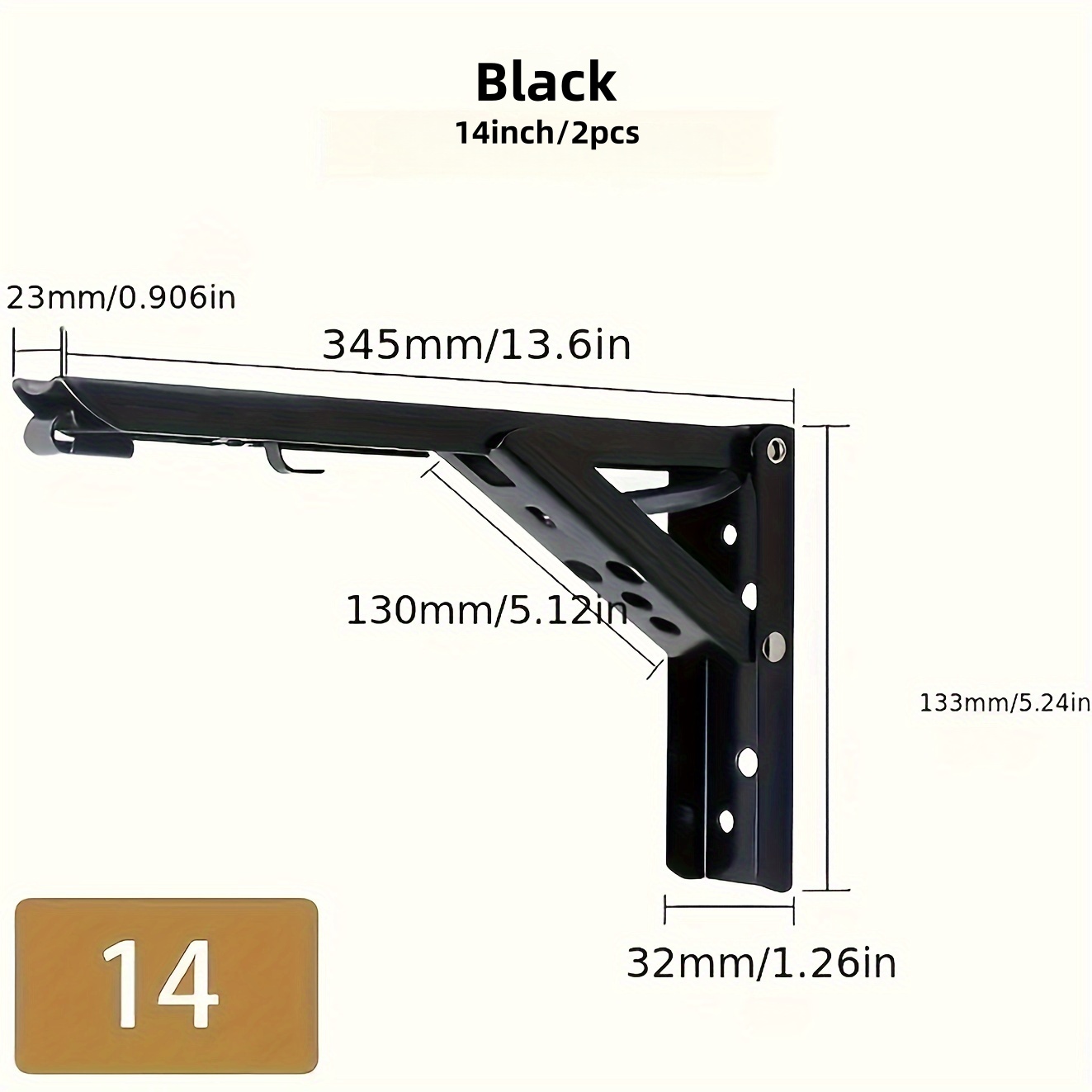Image of 2/6pcs Folding Shelf Brackets, Durable Folding Shelf Brackets For Bench Tables, Space- Brackets