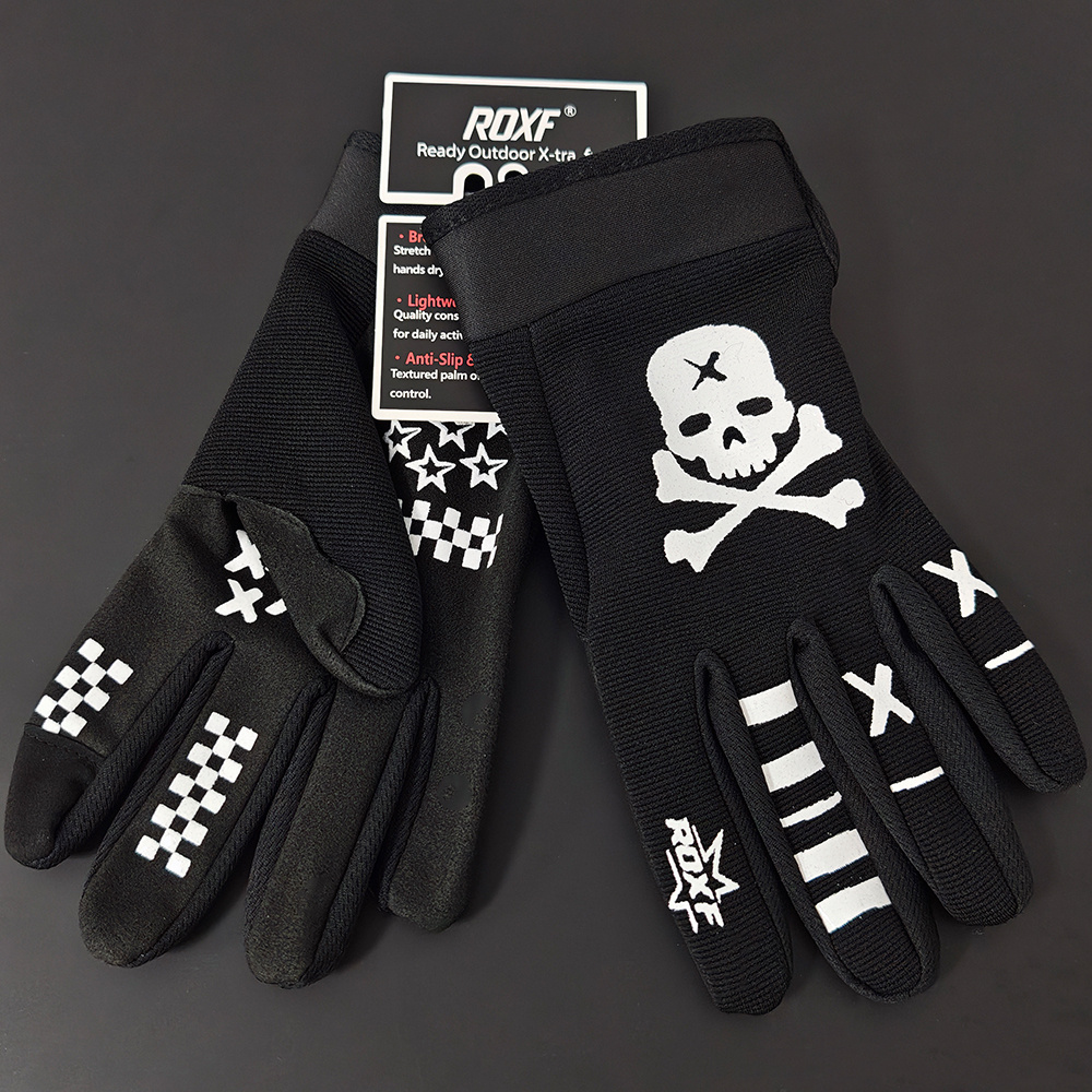 ROXF Skull Bone Pattern Outdoor Non-Slip Touchscreen Gloves